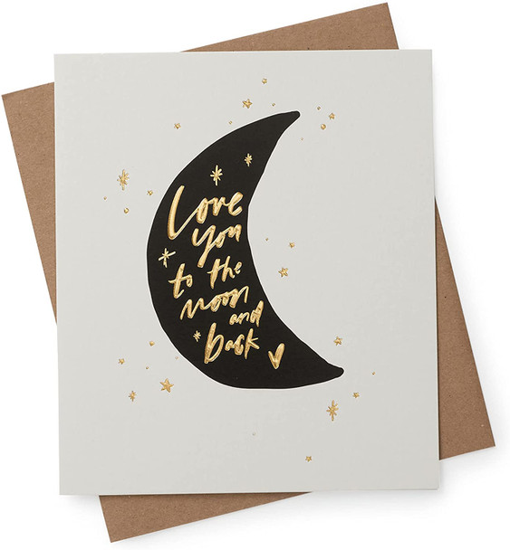 Love You to The Moon and Back Kindred Anniversary or Birthday Card for Partner