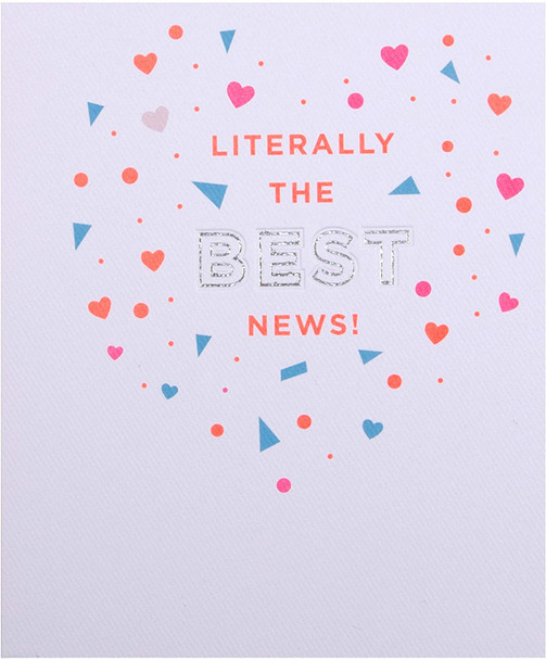 Confetti Design With Neon Inks and Foil Details Engagement Congratulations Card