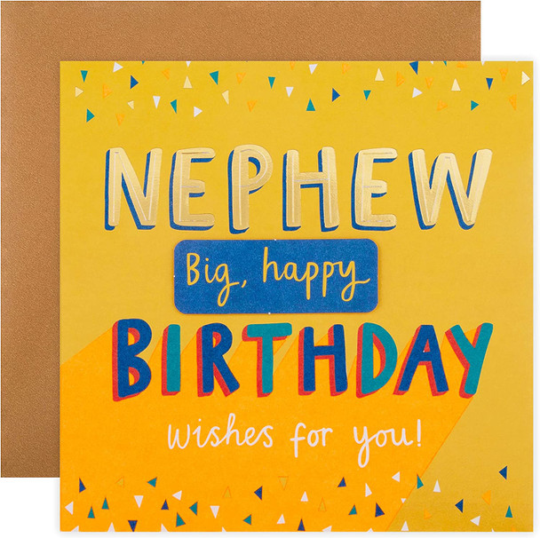 Contemporary Text Based Design Nephew Birthday Card