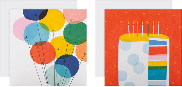 Pack of 10 in 2 Multicoloured Contemporary Designs General Birthday Cards