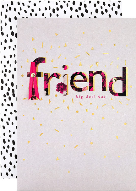 Text Based Design Friend Birthday Card 