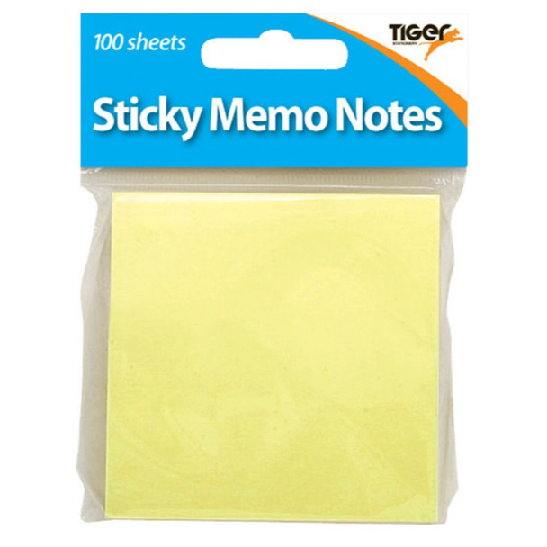 Pack of 20 Tiger Yellow 3x3" Sticky Notes