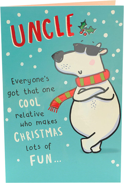 Polar Bear Design Cool Uncle Christmas Card