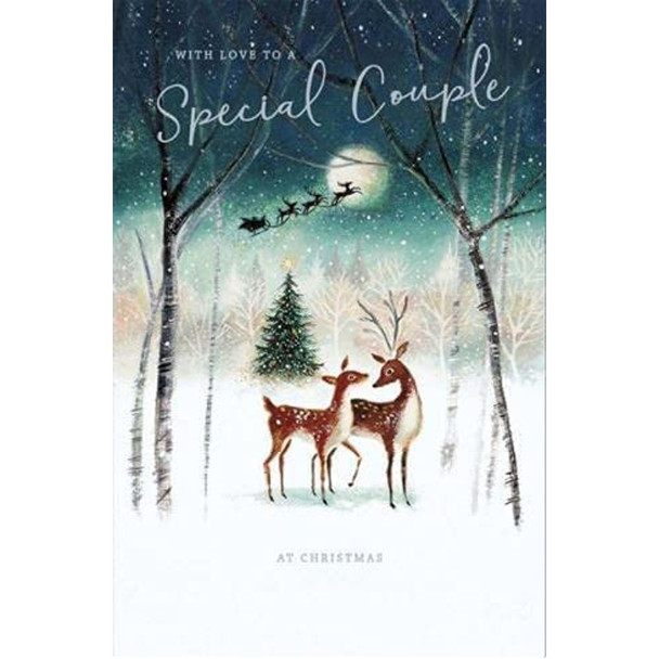 Reindeer in the Snow Stunning Design Special Couple Christmas Card