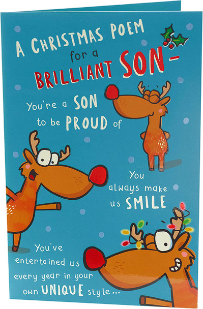 Reindeer Funny Verse Son Christmas Card