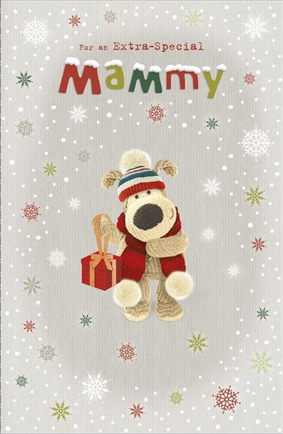 For Mammy Boofle Holding a Present Design Christmas Card