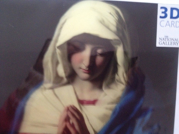 3D Holographic Open The Virgin in Prayer 3D Effect Greetings Card