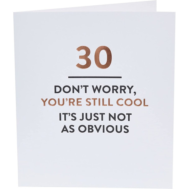 Funny 30th Birthday Blank Card