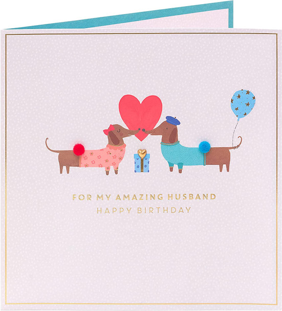 Cute Sausage Dog Design Husband Birthday Card