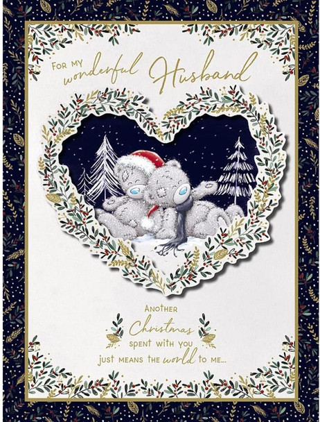 Bears And Trees Wonderful Husband Christmas Card
