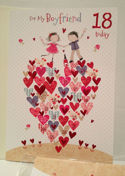 For My Boyfriend 18 Today' Lovely Cute Greeting Card