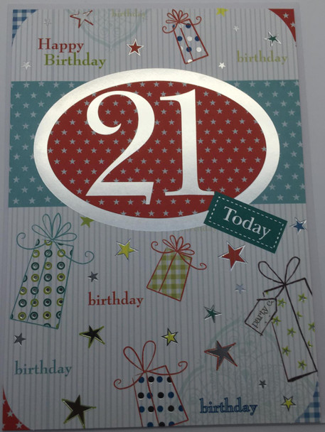 21st Birthday Card Embossed Design