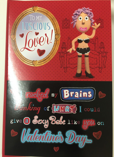 To My Luscious Lover Valentine's Day Humour Open Greeting Card