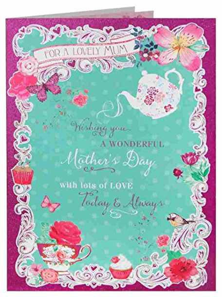Teapot and Teacup Nice Verse Quality Mother's Day Greeting Card