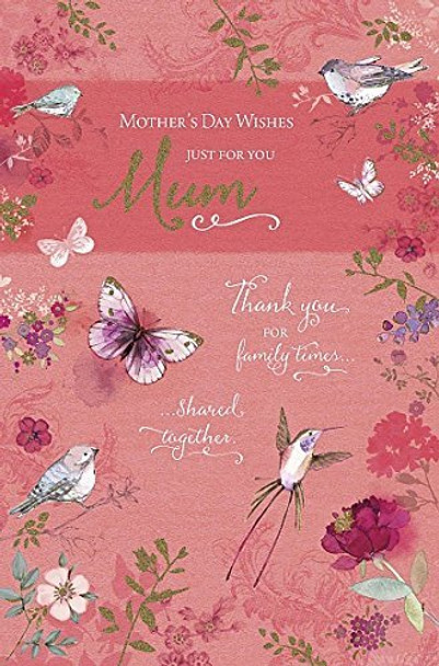 Mum Thank You Butterfly Birds Quality Mother's Day Wishes Greeting Card 