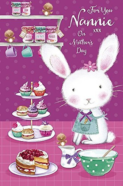 Nannie Sweet Bunnie & Cup Cake On Mother's Day Greeting Card