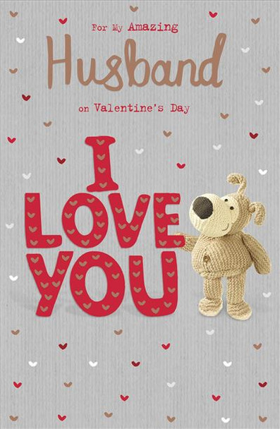 Boofle I Love You Lettering Husband Valentine's Day Card