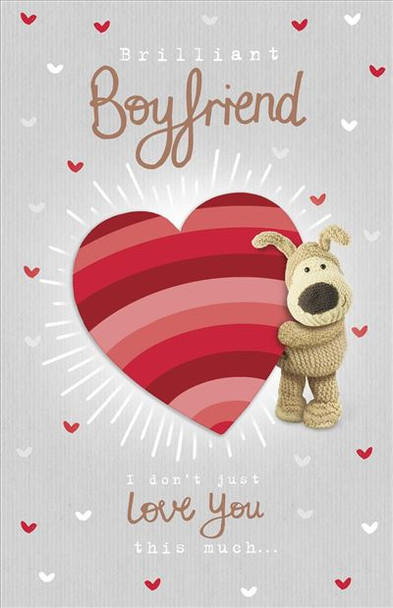 Boofle Beside a Heart Boyfriend Valentine's Day Card