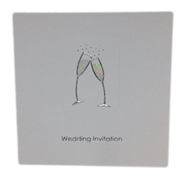 Pack of 5 Jean Barrington Wedding Invitations - Champagne Glasses