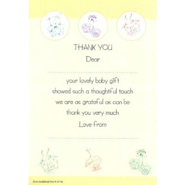 Thank you for the Baby Gift - 20 sheets & envelopes