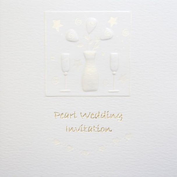 Pack of 5 Pearl Wedding Anniversary Invitations