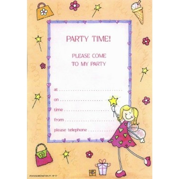 Girls Fairy Party Invitations - Pack of 20