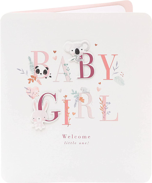 Welcome Little One New Birth Baby Girl Congratulations Card