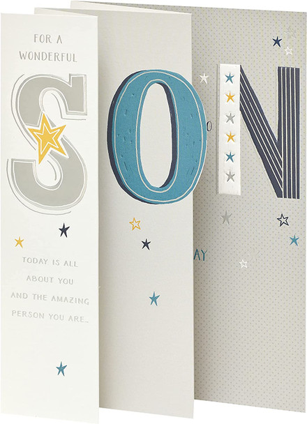 Contemporary Design Son Birthday Card