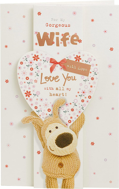 Sweet Design And Big Heart Boofle Wife Birthday Card