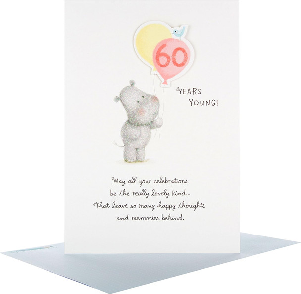 60th Birthday Card "Happy Thoughts" 