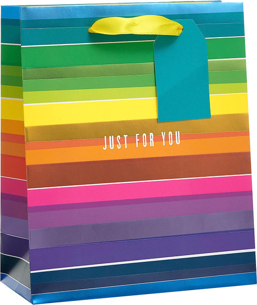 Just For You Rainbow Design Medium Gift Bag Birthday Father's day Act