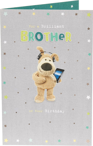 Boofle with iPad and Headphones Brother Birthday Card