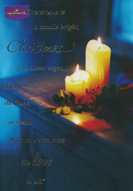 Christmas is a candle bright, card