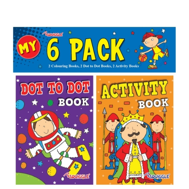 12 x Pack of 6 Mini Colouring & Activity Books for Boys