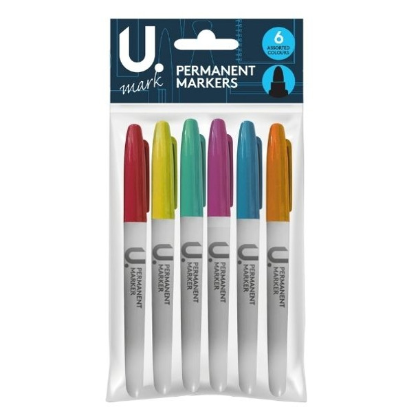 12 x Pack of 6 Assorted Permanent Markers