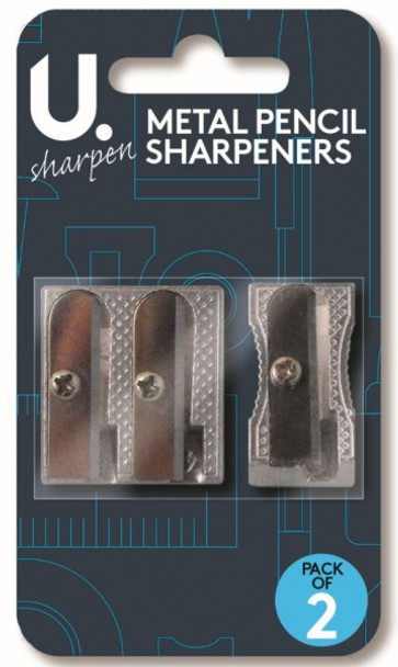 12 x Pack of 2 Metal Pencil Sharpeners