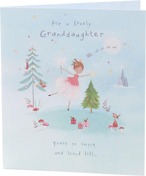 Fairy Ice Rink Design Granddaughter Christmas Card