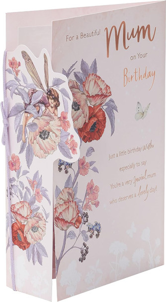 Die Cut Floral Fairy Design Mum Birthday Card