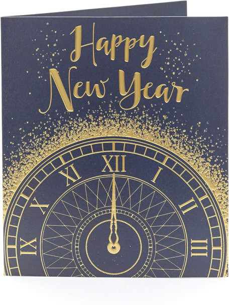 Pack of 6 New Year 2024 count down Clock Greeting Cards With Envelopes