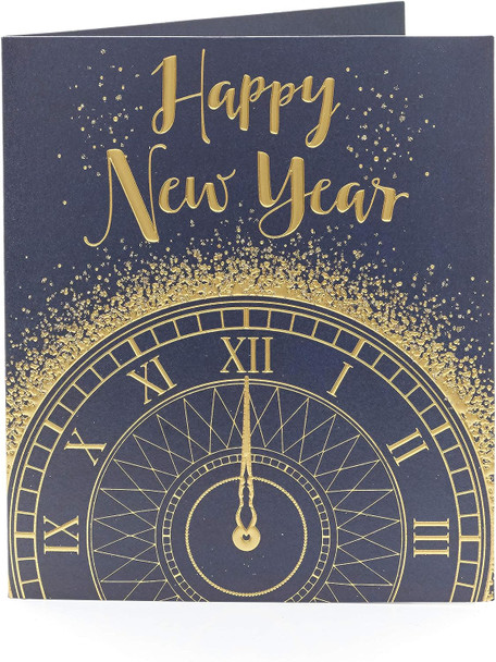 Pack of 6 New Year Count down Clock Greeting Cards With Envelopes