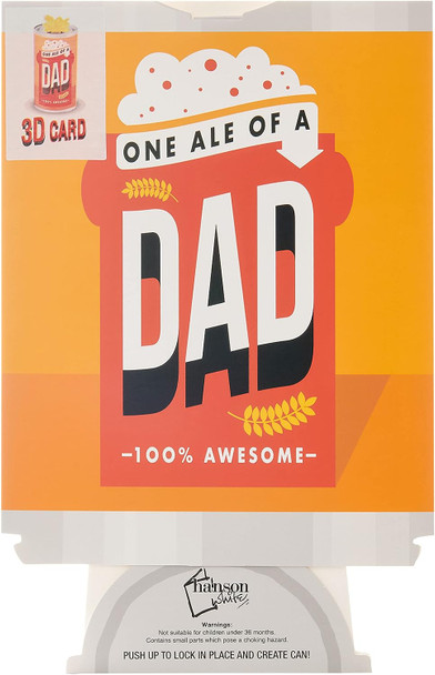 Fun 3D Beer Design Dad Birthday Card