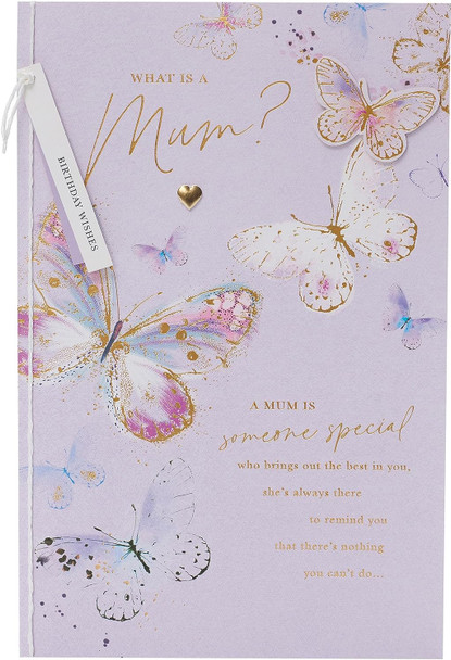Delicate Butterflies Design Mum Birthday Large Card