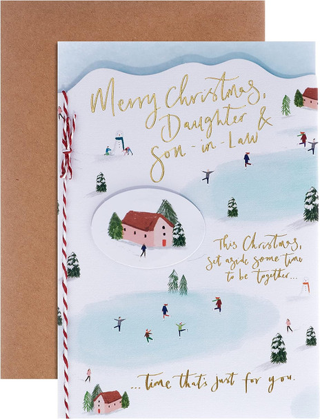 Contemporary Text Based Design For Daughter and Son In Law Christmas Card