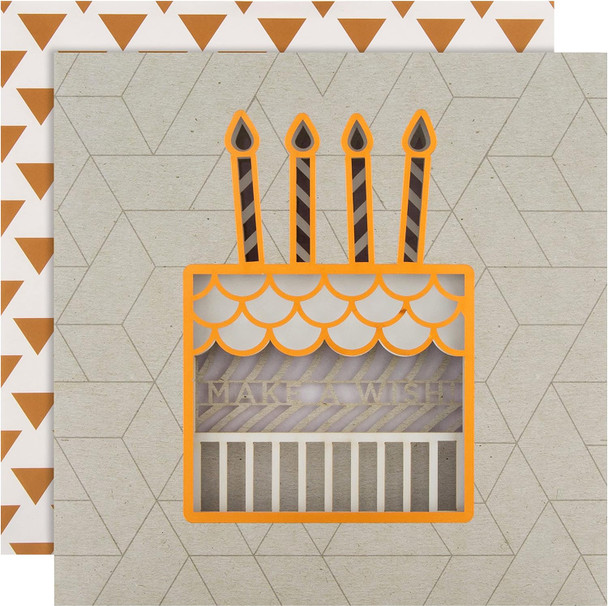 Contemporary Layered Laser-Cut Design Birthday Card