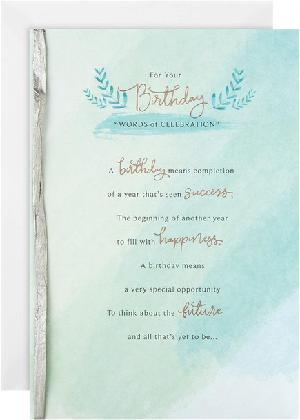 Classic Text Design with Verse Birthday Card