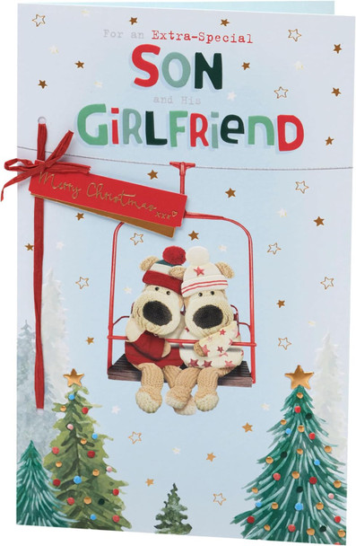 Boofle Son & Girlfriend Embellished Christmas Card