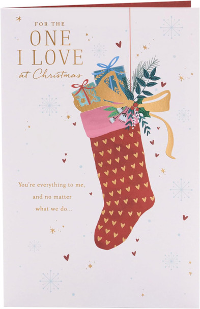 For the One I Love Stocking Design Christmas Card