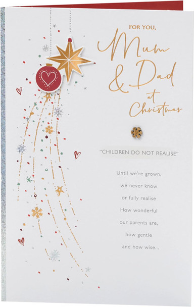 Baubles Design Mum & Dad Christmas Card
