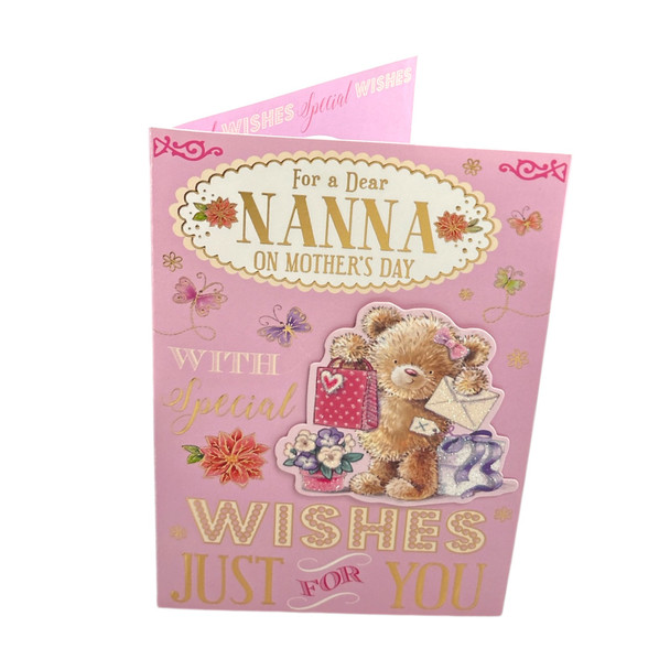 For a Dear Nanna Teddy With Envelope Design Mother's Day Card