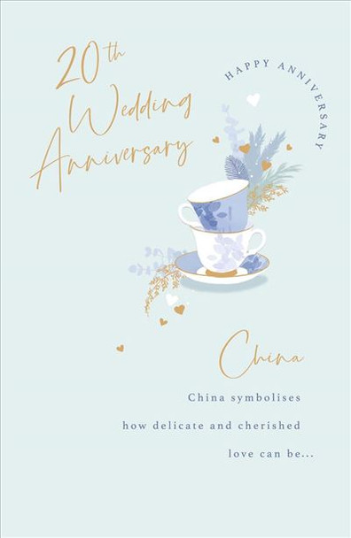 20th Wedding Anniversary Card - China Anniversary